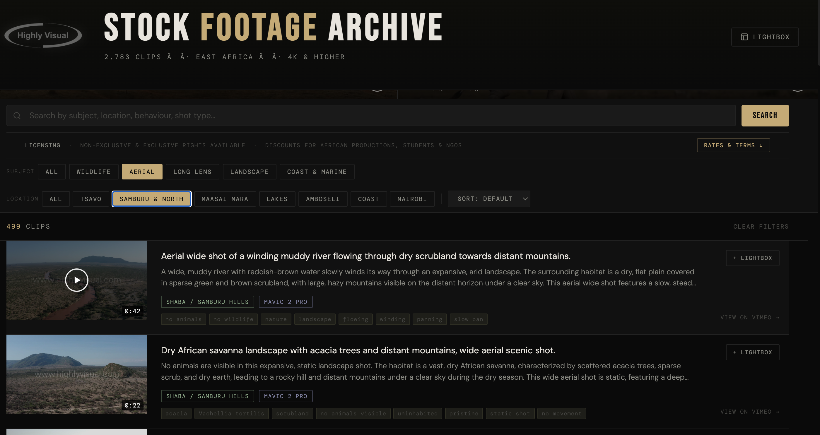 Highly Visual Stock — screenshot of the live platform